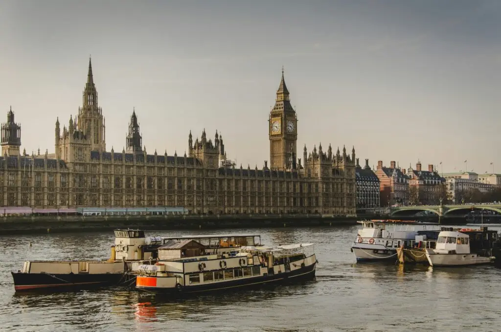 Boats on the River Thames in London